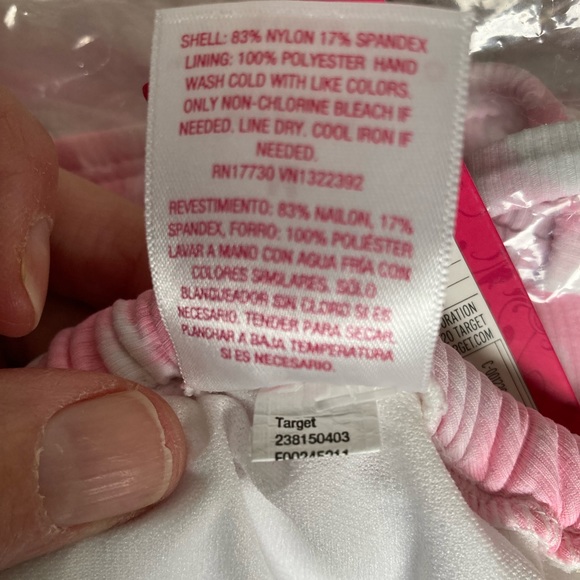 Xhilaration Bathing Swim Suit Top Multiple Sizes Pink White Tie-dye Ribbed Knit - Picture 5 of 6